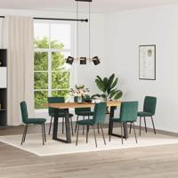 Eetkamerstoelen 6 st fluweel donkergroen - thumbnail