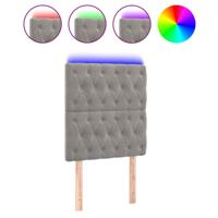 Hoofdbord LED 80x7x118/128 cm fluweel lichtgrijs - thumbnail