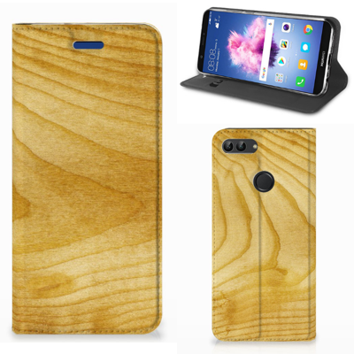 Huawei P Smart Book Wallet Case Licht Hout Huawei P Smart Book Wallet Case Licht Hout