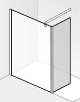 Saqu Modulo inloopdouche met zijwand incl. antikalk 120x30x210cm grijs glas/mat zwart - thumbnail