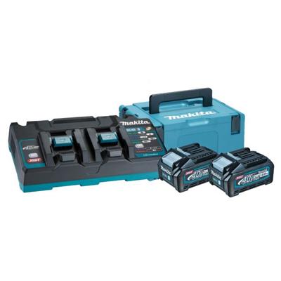 Makita Accu Starterset XGT DC40RB 2xBL4040 in Mbox - 191U00-8