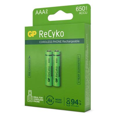 GP AA Batterij oplaadbaar NIMH 650 mah Recyko 1.2V 2 stuks - thumbnail