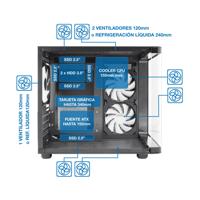 ATX Semi-toren doos CoolBox COO-CHA-GM100-0 Zwart Tower - thumbnail