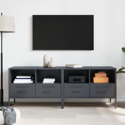 Tv-meubelen 2 st 68x39x50,5 cm staal antracietkleurig