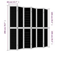 Kamerscherm met 6 panelen massief paulowniahout bruin - thumbnail