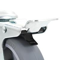 VidaXL Zwenkwielen met boutgaten en dubbele remmen 4 st 100 mm - thumbnail