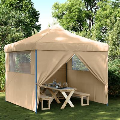 Partytent inklapbaar pop-up met 4 zijwanden beige Partytent inklapbaar pop-up met 4 zijwanden beige