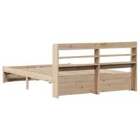 Bedframe met hoofdbord massief grenenhout 120x200 cm - thumbnail