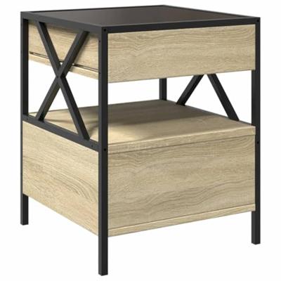 Salontafel met Infinity LED 40x40x51 cm sonoma eikenkleurig