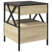 Salontafel met Infinity LED 40x40x51 cm sonoma eikenkleurig - thumbnail