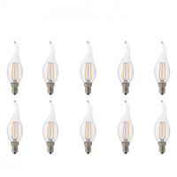 LED Kaarslamp 10-Pack - Filament Flame E14 - 4W Warm Wit 2700K - thumbnail