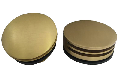 Wiesbaden Knop/plug Badoverloop Inclusief Badvulfunctie Rond Geborsteld Messing Goud