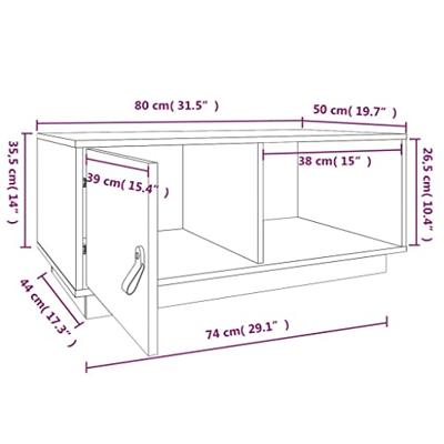 Salontafel 80x50x35,5 cm massief grenenhout zwart