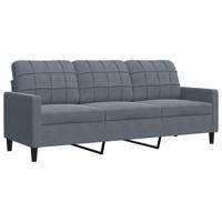 3-delige Loungeset met kussens en bolsters fluweel donkergrijs - thumbnail