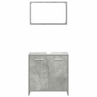 3-delige Badkamermeubelset bewerkt hout betongrijs - thumbnail