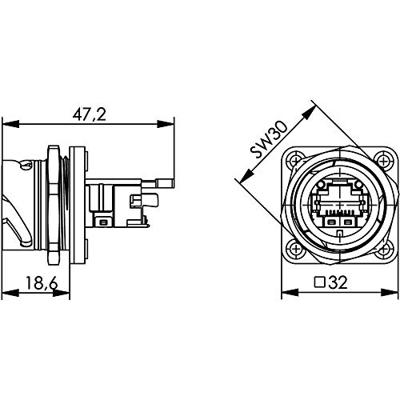 Telegärtner 100007416 STX V1 RJ45-stekkerset kunststof variant 1 Chassisbus, inbouw Aantal polen: 8P8C Zwart 1 stuk(s)