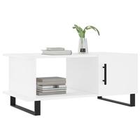 Salontafel 90x50x40 cm bewerkt hout wit - thumbnail