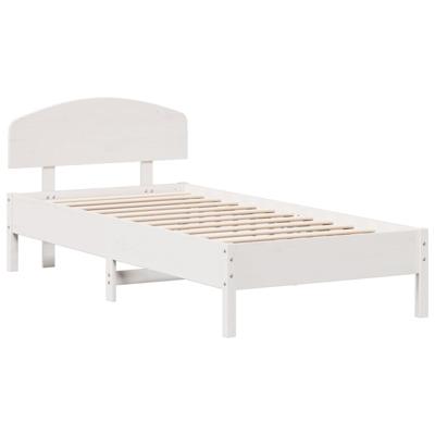 Bedframe zonder matras massief grenenhout wit 140x200 cm