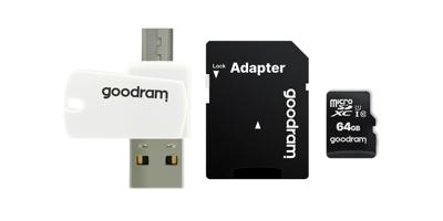 Goodram All in one M1A4-0640R12 flashgeheugen 64 GB MicroSDXC Klasse 10 UHS-I + De kaartlezer
