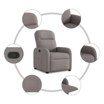 Fauteuil verstelbaar stof taupe Fauteuil verstelbaar stof taupe