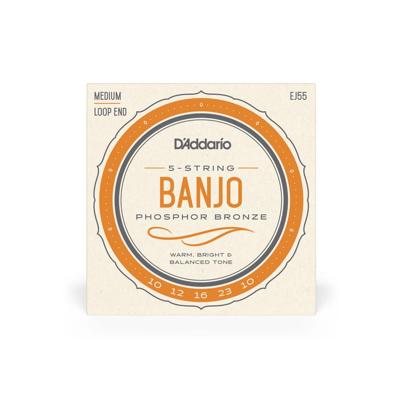 D&apos;Addario EJ55 Phosphor Bronze Medium 10-23 snaren voor vijfsnarige banjo