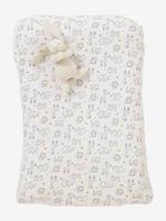 Katoenen hoes voor aankleedkussen ivoor met print - thumbnail