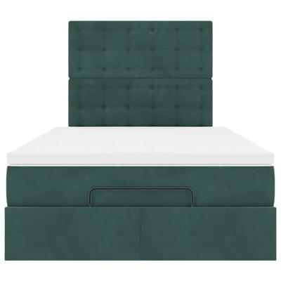 Ottoman bed met matrassen 120x200cm fluweel donkergroen