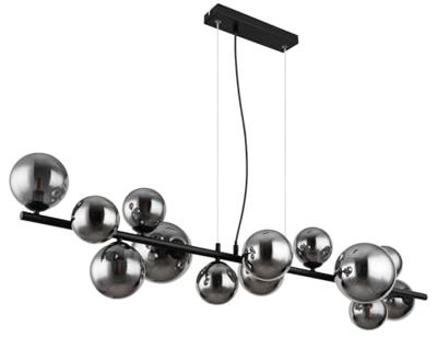 Globo Design hanglampRiha zwart met smoke glas - 56133-13H