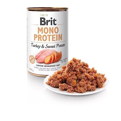 BRIT Mono Protein Kalkoen met bataat - Nat hondenvoer - 400 g
