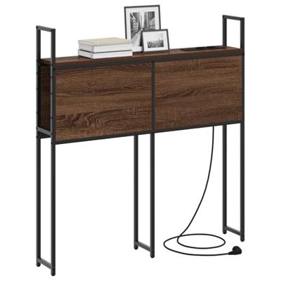 Opberghoofdbord bruin eikenkleur 100 cm Bewerkt hout