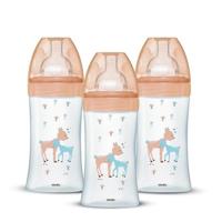 Set van 3 Dodie Anti -Color Biberons Sensation+ - Glas - 270 ml - 0-6 maanden - Vlakke fopspeen - Depit 2 - thumbnail