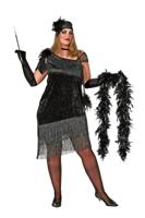 Zwarte Charleston Jurk Grote Maten - thumbnail