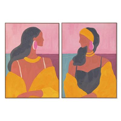 Schilderij Home ESPRIT Modern chica 100 x 4 x 140 cm (2 Stuks)