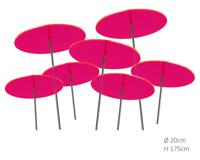 7 stuks! Zonnevangers Rood-Roze (kleur fuchsia) groot 175x20 cm Cazador Del Sol - Cazador del sol - thumbnail