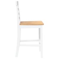 Barkrukken 2 st massief hout rubber wit - thumbnail