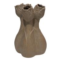 Mansion Atmosphere Tulpenvaas pastel bruin 14x14x20,8cm - thumbnail