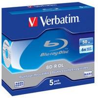 Verbatim 43748 Blu-ray BD-R DL disc 50 GB 5 stuk(s) Jewelcase - thumbnail