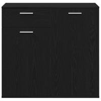 Dressoir 80x36x75 cm bewerkt hout zwart eikenkleurig - thumbnail