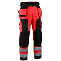 Blåkläder Werkbroek softshell High-Vis 15672517 | High Vis Rood/Zwart | Maat 46 - 7330509406311 - thumbnail