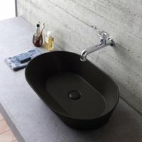 Mees design waskom ovaal mat zwart - thumbnail