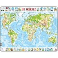 Selecta Larsen legpuzzel kaart wereld - geografisch, 80st. - thumbnail