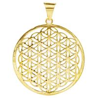 Flower of Life Hanger Messing Goudkleurig (3 cm) - thumbnail