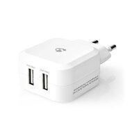Nedis Oplader | Snellaad functie | 2x 2.4 A | 1 stuks - WCHAU484AWT WCHAU484AWT