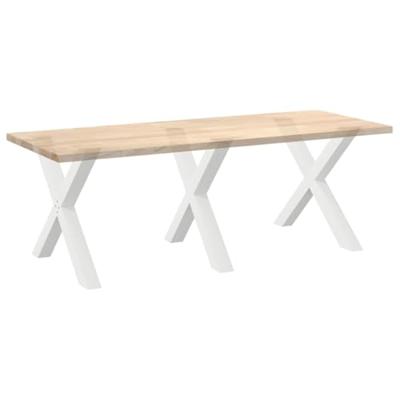 Eettafelpoten 3 st X-vormig 90x(72-73) cm staal wit