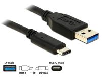 Delock 83869 SuperSpeed USB 10 Gbps (USB 3.2 Gen 2) Kabel Type-A naar USB Type-C 0,5 m - thumbnail