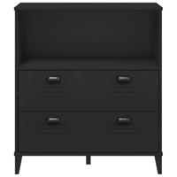 Boekenkast VIKEN 80x40x90 cm bewerkt hout zwart - thumbnail