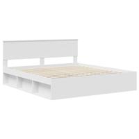 Bedframe met hoofdeinde Wit 180 x 200 cm Massief grenenhout - thumbnail
