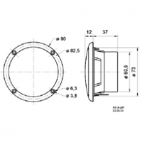 Visaton FR 8 WP - 4 Ohm 3.3 inch 8 cm Breedband-luidspreker 15 W 4 Ω Zwart Zeewaterbestendig, Luidspreker voor buiten - thumbnail