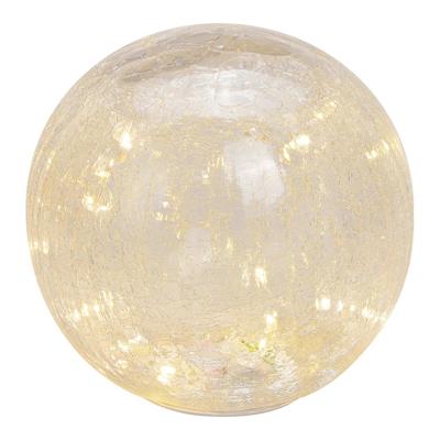 Lichtbol met 20 leds, met timer, van transparant glas Ø20 cm