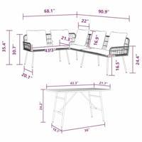 Tuinbankenset 2 pcs Zwart poly rattan - thumbnail